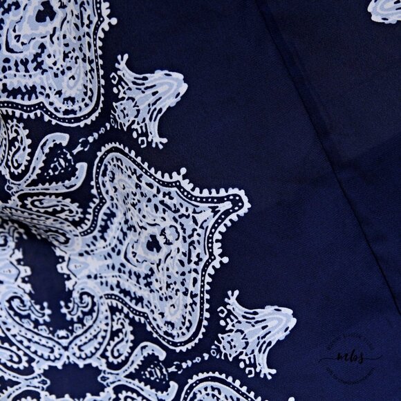 Ava Christine Blue Paisley Scoop Neck Short Sleeve Blouse - Picture 5 of 9